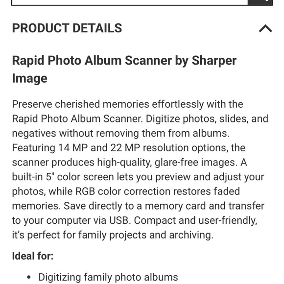 Sharper Image High-Resolution Photo Scanner - Picture 3 of 3